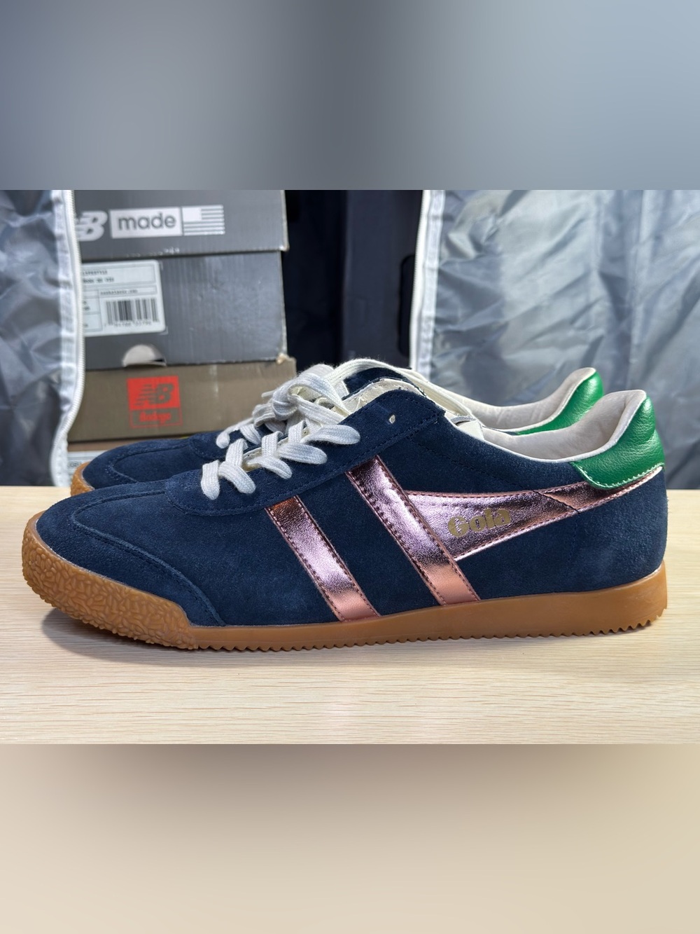 GOLA Elan Glitz Trainer Navy Blue, Pink, Green Women’s Size 9 Sneakers CLB790 - Picture 2 of 11
